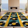 thumbnail image 2 of Design&I 2'x3' Washable Accent Rug Vinyl Record Vintage Cassette Retro Music Border Round Cd Disc for Kitchen, Pet Station, Friendly & Non-Slip Built-In Grip, 2 of 7