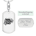 thumbnail image 2 of Reel Cool Dad Fish & Rod Fishing Stainless Steel or 18k Gold Premium Swivel Dog Tag Keychain, 2 of 10