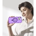 thumbnail image 6 of Meshine Magnetic for iPhone 16 Pro Max Phone Case Sparkly with Ring Stand,[Compatible with MagSafe],Slim Cute Crystal Glitter Shockproof Hard Back Soft Drop Protective Case for Girls Women,Purple, 6 of 6
