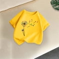 thumbnail image 4 of Fnooota Girls Cotton T-shirts, Fashion Casual Short Sleeve Summer Kids Graphic Tees Yellow Size 4-6 T, 4 of 4