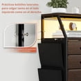 thumbnail image 3 of Comoda Cajonera para Recamara -11 Cajones De Tela con Parte Superior de Madera y Marco De Acero Plegable - Mueble Organizador con cajonera para Ropa - Luces LED - Estación de Carga., 3 of 8
