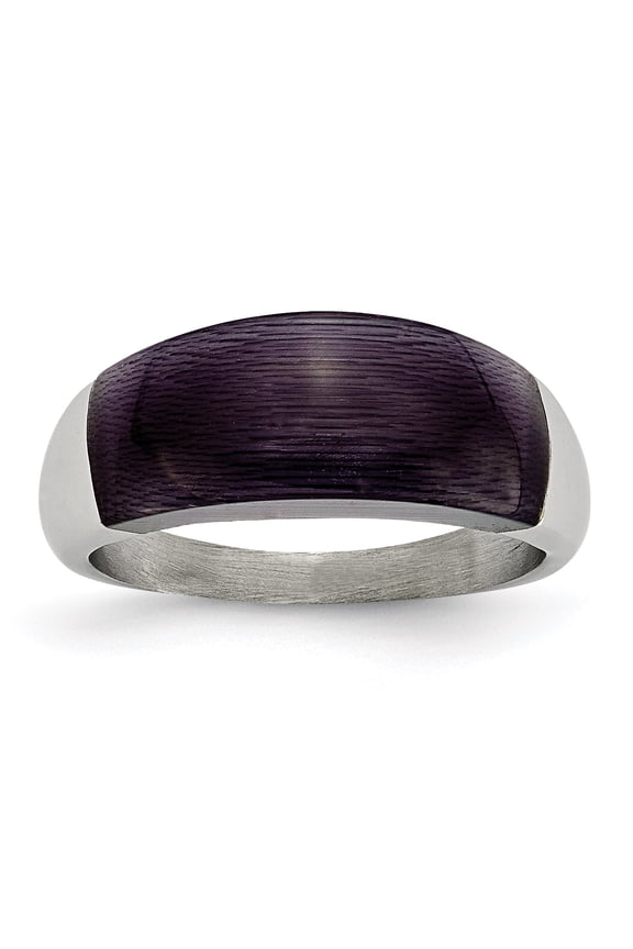 Chisel Stainless Steel 8mm Black Cat's Eye Ring