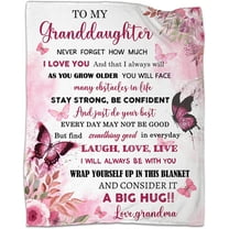 Granddaughter Gifts Blankets-to My Granddaughter Blanket-Granddaughter Gifts from Grandma-Birthday for Granddaughter 60" x 50" Throw Blanket -1