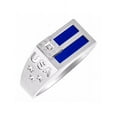thumbnail image 2 of RYLOS Men's Rings Sterling Silver USA Flag Designer Ring With Diamonds and Blue Quartz Rings For Men Size 8, 2 of 4