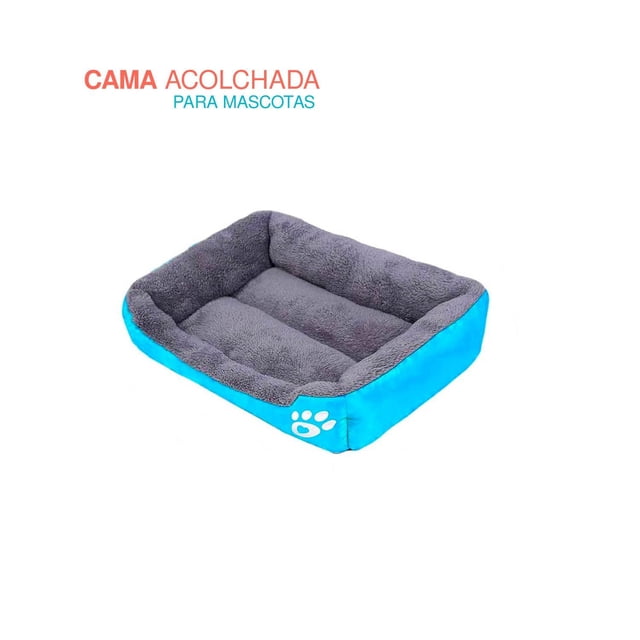 Cama Acolchada Anti Estres Para Perro Gato Mascota Mediana azul 6.49 pulg Poli Pets PP-CPMBL-54CM