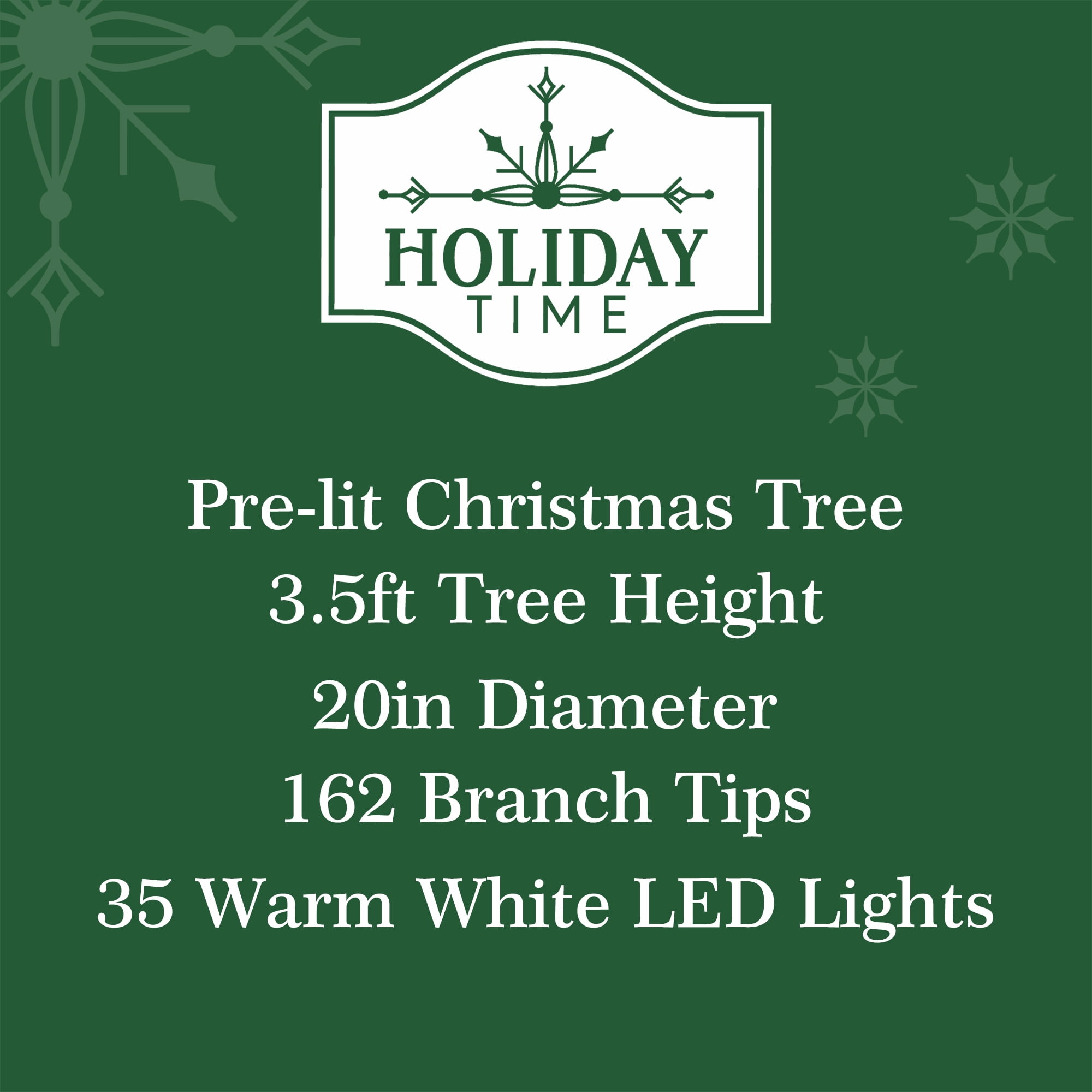 3.5ft Prelit Flocked Dakota Artificial Christmas Potted Tree by Holiday Time, 35 Warm White LED