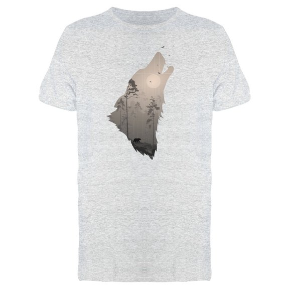 Howling Wolf Forest Inside T-Shirt Men -Image by Shutterstock, Male Large