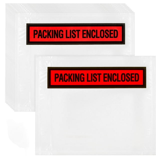Nicunom 1000 Pcs Packing List Envelopes 4.5" x 5.5", Clear Adhesive Invoice Packing Slip Envelope Pouches Shipping Label Sleeves Top Loading Packing