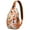 Lightweight, variant on Ocean Sunset with Palm Trees Sling Backpack, Vibrant Tropical Beach Crossbody Bag with Hawaii Island Style and Boho Summer Vacation Design