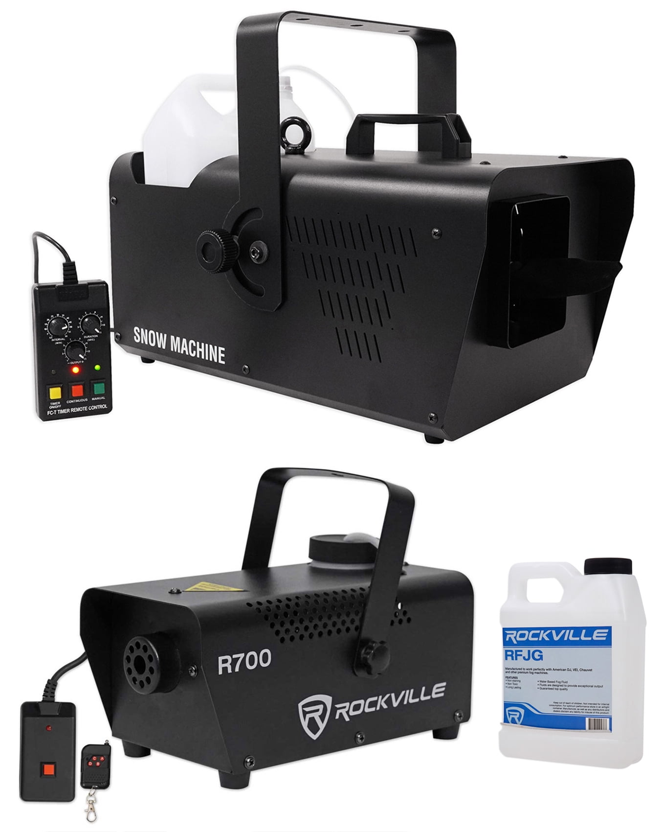 Chauvet DJ SM 250 Portable DMX Snow Machine w/ Remote+Free Fog Machine w/ Remote