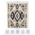 thumbnail image 4 of Split Shower Curtain for Transfer Bench, Black Brown Boho Fabric Shower Curtains for Bathroom, Southwestern Geometric Ethnic Retro Tub Sliding Transfer Bench Waterproof Bath Curtains 72"x72", 4 of 9