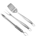 thumbnail image 3 of kurtrusly Ensemble de 3 Pcs Spatule en Acier Inoxydable pour Barbecue Outil de Cuisson Pinces à Griller Résistant à la Chaleur Lavable Réutilisable Fourchette Camping, 3 of 7