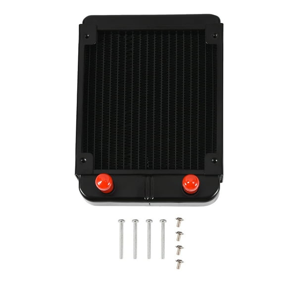 ZOUSSIQI 120mm 18 Tubes G1/4 Aluminum Computer Water Cooling Cooler Radiating Heat Sink EL225#67618