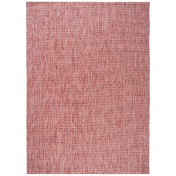 SAFAVIEH Courtyard Wayra Solid Indoor/Outdoor Area Rug, Red/Red, 9' x 12'