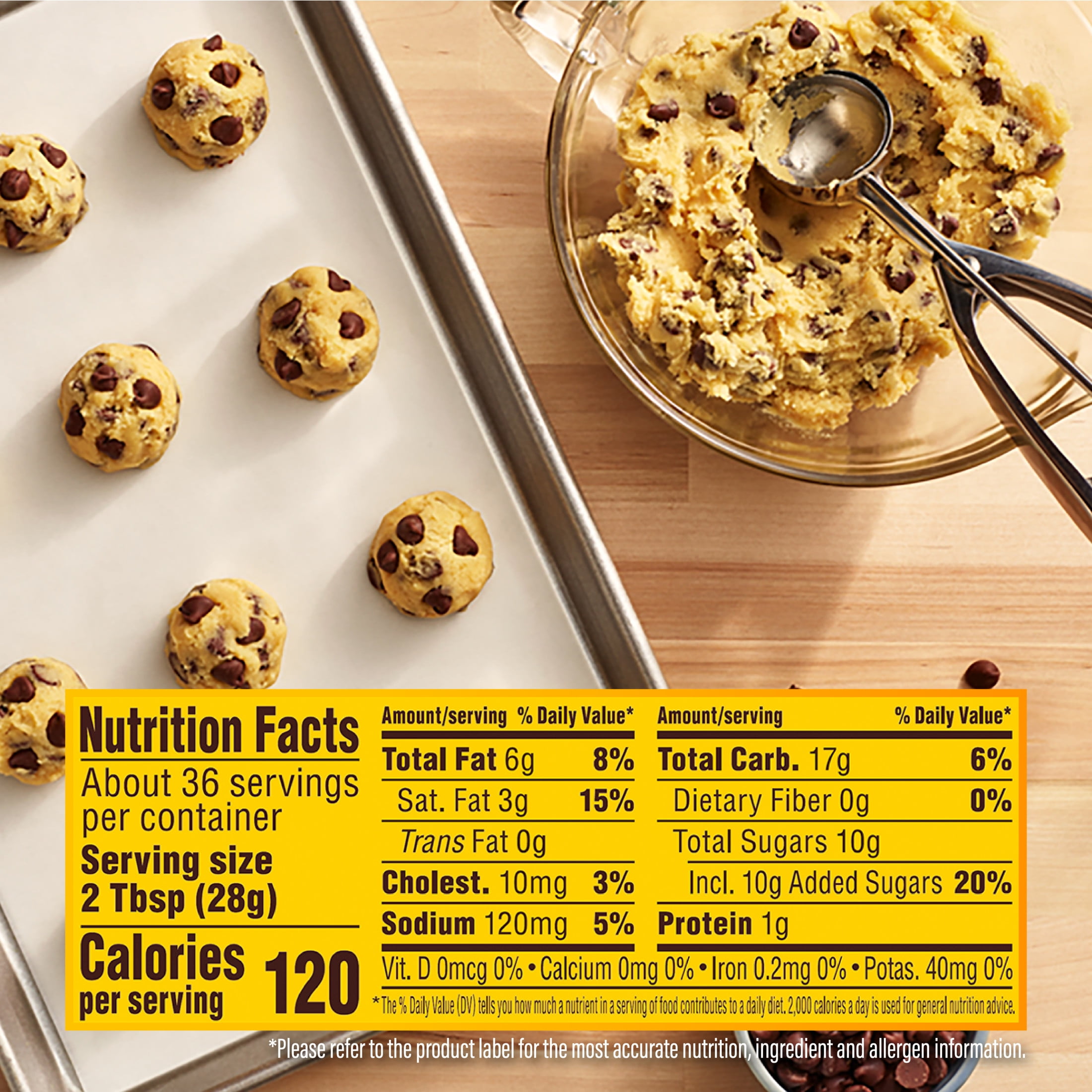 Nestle Toll House Chocolate Chip Cookie Dough, with Toll House Morsels, Makes 36 Cookies, 36 oz