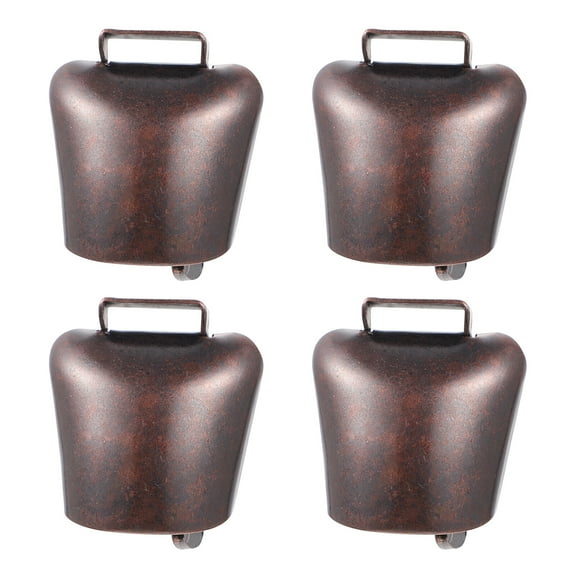 Zehuanyu 4pcs Portable Copper Cattle Sheep Grazing Bells Farming Accessories (Coppery)
