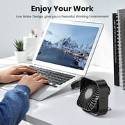 TOPK USB Desk Fan, Mini Fan, Strong Airflow & Quiet Operation, Three-Speed Wind Small Cooling Fan, 360° Rotatable Head for Home Office Table and Desktop