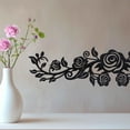 thumbnail image 5 of Large Metal Rose Wall Decor 11.5x2.7 Inch Rose Vine Metal Wall Decor Black Metal Art Ornament Wall Hanging Wall Decor Sign Metal Wall Sculptures for Bedroom Living Room, 5 of 7