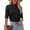 Black, variant on Tittly T Shirts for Women Tshirts Shirts Women's Top Off Shoulder Short Knitted Tight Stretch Formal Casual Coat Going Out Tops Crop Tops Black L