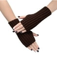 thumbnail image 2 of Kilaqueen Womens Elbow Arm Warmers Ribbed Knit Stretchy Long Fingerless Gloves for Cold Weather Comfy Thumb Hole Arms Warmers, 2 of 3