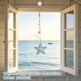 thumbnail image 6 of Ocean Style Wooden Wall Hanging Blue White Stripe Fish Seahorse Starfish String Decor Mediterranean Theme for Bathroom Balcony Fishing Net Backdrop, 6 of 6