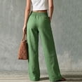 thumbnail image 5 of Hvogkswy Wide Leg Pants for Women, Button High Waist Casual Long Pants with Pockets Flowy Bohemian Vacation Cargo Pants, 5 of 7