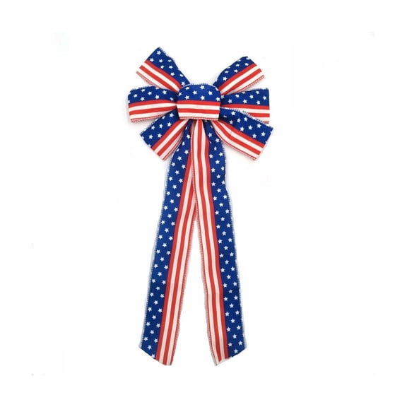 TACILIP Home Decor , Nœuds de Drapeau de la Fête de l'Indépendance, Nœuds Décoratifs Festifs et Fournitures Commémoratives Idéales pour Décorer des Couronnes, des Foyers, des Tables à Manger Ou des Porte-Bougies, Cadeaux des Fêtes
