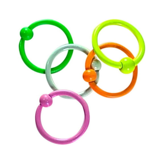 Pack of 5 Neon Enamel Coated CBR Captive Bead Rings Eyebrow Cartilage 14g 10mm