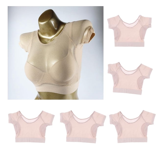5 Mujeres Chaleco con Almohadill El Sudor en Las Axilas a Prueba de Sudor Camiseta Interior Anti Transpiración shamjiam Escudos para el sudor de las axilas