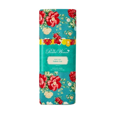The Pioneer Woman 44" x 3 Yard Cotton Vintage Floral Precut Fabric, Teal