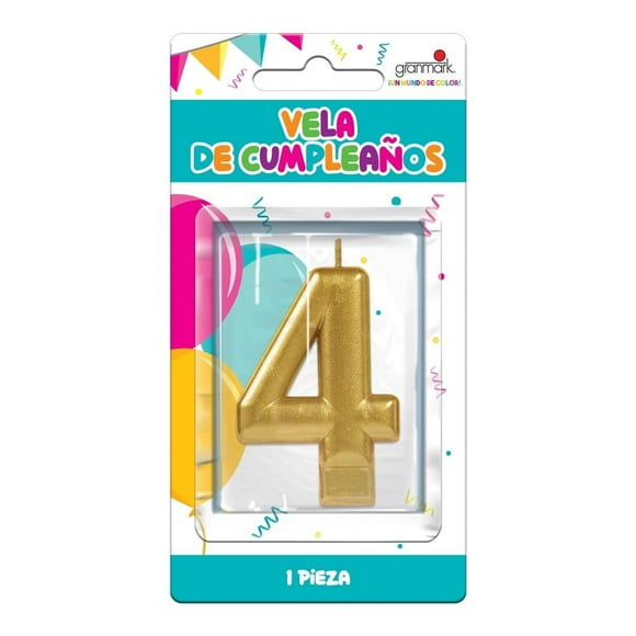 Velas de Cumpleaños Granmark No. 4 Dorada