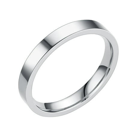 Mother's Day Sale Clearance - 3MM Stainless Steel Solid Rings Wedding Band Rings For Women Rings For Men Smooth Rings Geometry Rings Size 6 13