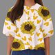 thumbnail image 1 of Fiudx Liquidación de Ahorros de Verano Top de Camiseta con Cuello Redondo y Manga Farol Plisada con Lazo para Mujer, 1 of 4