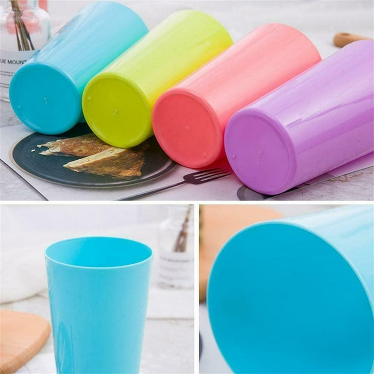 Casewin 500ml/17.5oz Plastic Drinking Cups for Children and Adults (12  Pack) BPA Cups Camping Plastic Colours Reusable Hard Plastic Cups for  Parties(4