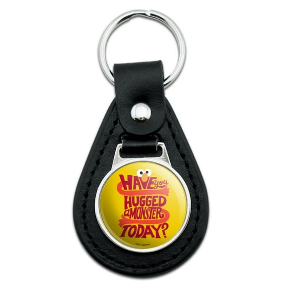 Black Leather  Sesame Street Have You Hugged a Monster? Keychain