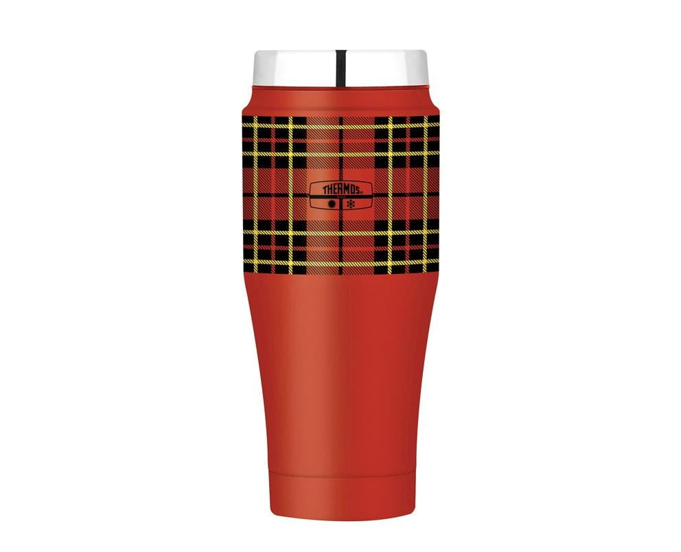 plaid thermos