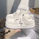 thumbnail image 3 of Love White Shoes Zapatos casuales de mujer de losa gruesa que combinan con todo Zapatos de pan al vapor con punta redonda de moda Zapatos casuales de punta grande, 3 of 6