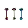 BODY JEWELRY Surgical Stainless Steel 14 Gauge Anodized Barbells Set