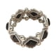 thumbnail image 2 of Pulsera elástica retro geométrica incrustada en turquesa para mujer • Joyería de estilo bohemio • Cadena en tono dorado • Ajuste ajustable • Regalo para ella, 2 of 5