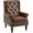 Pu Brown, variant on Lin-Utrend Mid-Century Wingback Accent Chair, Brown Microfiber with Buttons (1 Piece)