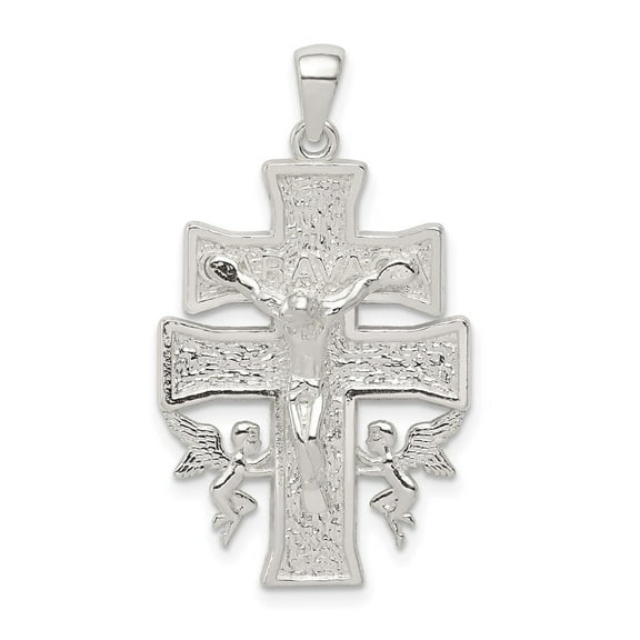 Diamond2Deal Sterling Silver Mini Caravaca Crucifix Pendant for Women
