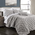 thumbnail image 1 of Edredón Ravello Pintuck Gris claro Juego de 5 piezas Full / Queen Lush Decor 16T003916, 1 of 2