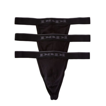 - Men's Papi 980902 Essentials Cotton Stretch Thong - 3 Pack