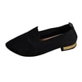 thumbnail image 2 of Domuza Women's Ballerina Slip On Knitted Trainers 2026 Summer Non Slip Comfortable Breathable Sporty Flat Shoes for Walking Black 7.5（EU-39）, 2 of 5