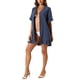 thumbnail image 4 of INSPIRAR CHIC Traje de baño de mujer Bikini de algodón con botones y vestido de camisa con volantes L Azul oscuro, 4 of 6