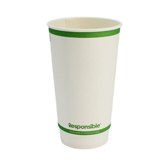 20 oz Smooth Insulated Hot Cups | Tree-Less™ Compostable Paper