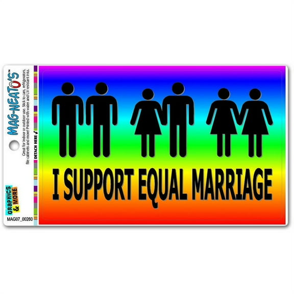 I Support Equal Marriage Rainbow Gay Lesbian Rights Equality Automotive Car Refrigerator Locker Vinyl Magnet