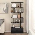 thumbnail image 5 of Costway 6-Tier S-Shaped Bookcase Storage Rack Bookshelf with Cabinet Anti-toppling Devices Black, 5 of 9