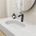 thumbnail image 2 of JERFIT Modern Single Hole Bathroom Faucet, Matte Black Vessel Sink Faucet with Lever Handle, Lead-Free Solid Brass Construction for Lavatory, 2 of 8