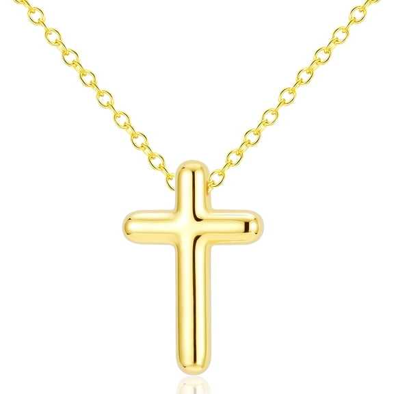 APSVO 18K Gold Plated Cross Necklaces for Women Cross Pendant Chain Catholic Religious Christian First Communion Birthday Graduation Mothers Day Jewelry Gifts Teen Her Mom Adults Age Ideas